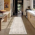 2x5 Runner Rug Neutral Vintage Washable Runner Rugs by Zeeinx