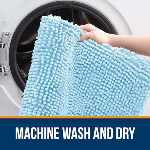OLANLY Small Bathroom Rugs 24x16, Extra Soft Absorbent Chenille Bath Rugs - Image 5