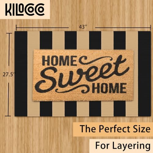KILOCOCO Striped Rug 2.3'x3.6' Indoor Woven Rug Front Door Mat - Image 2