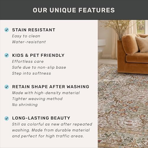 Moss Green 3x10 ft Extra Long Wide Runner Rug - Image 6