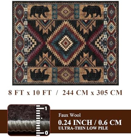 YIHOUSE 8x10 Western Cabin Area Rugs - Image 2