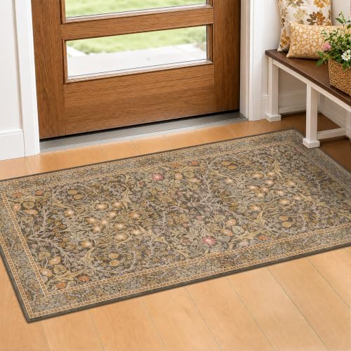 Brown Washable 2x4 Runner Rug Non Slip - Image 3