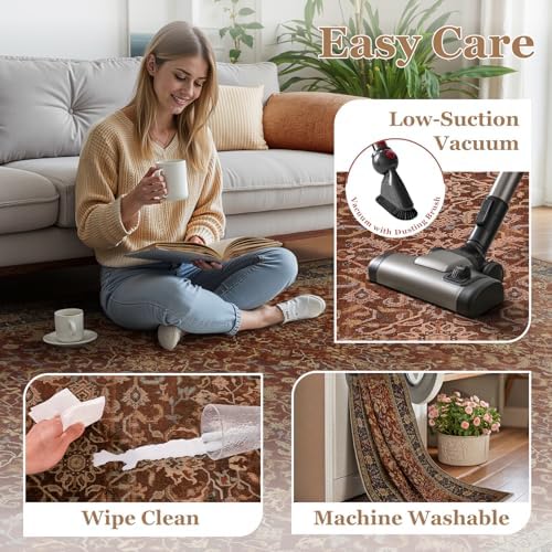 Washable Entryway Rug 2x3, Vintage Print Kitchen Bathroom Rugs Non Slip - Image 6