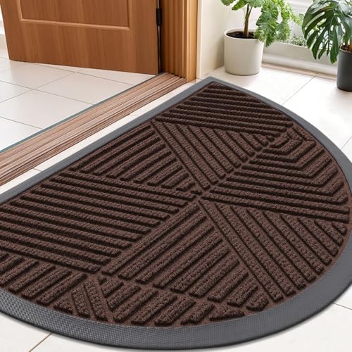 Smiry Half Circle Front Door Mat Outside Entrance, Rubber Doormat by Smiry