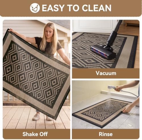 Indoor Door Mat Thin Low Profile Entryway Mats Brown 31"x47" - Image 7