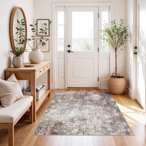 Square Rug 4x4 for Entryway Washable – Non-Slip Small Throw 4ft Area Rug for - Image 3