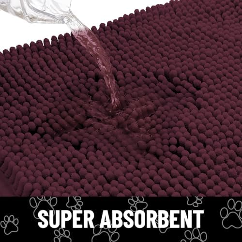 Smiry Dog Door Mat for Muddy Paws, Absorbent Non Slip Dirt Trapper - Image 5