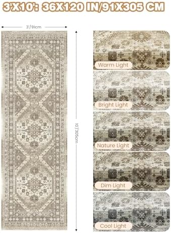 3x10 Runner Rug Non Slip Washable Hallway Runner - Image 2