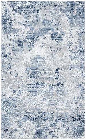 SAFAVIEH Amelia Area Rug 4'x6', Modern Navy & Grey ALA705N - Image 3