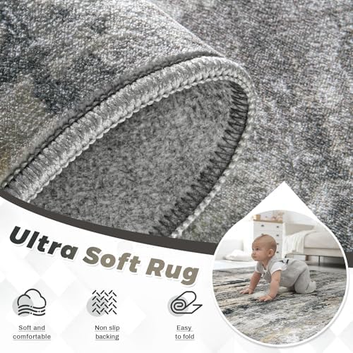 pmtsns Area Rugs 6x9 for Living Room: Washable Rug Modern Abstract Neutral Soft - Image 4