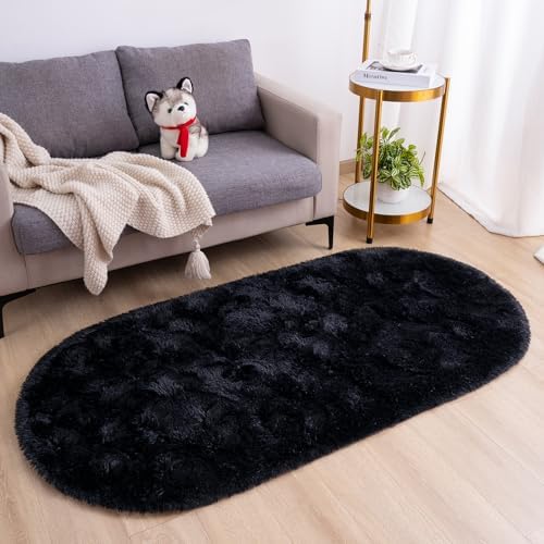 Goideal Fluffy Bedroom Rug, Small Oval Area Rugs, 2.6 x 5.3 Feet - Image 2