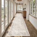 3x12 Neutral Beige Vintage Washable Runner Rugs by Zeeinx