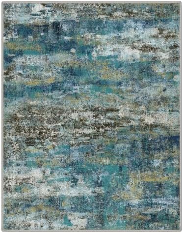 BEIMO 8x10 Faded Teal Abstract Area Rug, Washable Non-Slip - Image 4