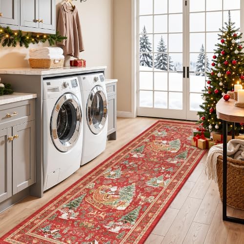 Christmas Kitchen Rugs 2x6 Runner Rug Washable Rugs - Image 3
