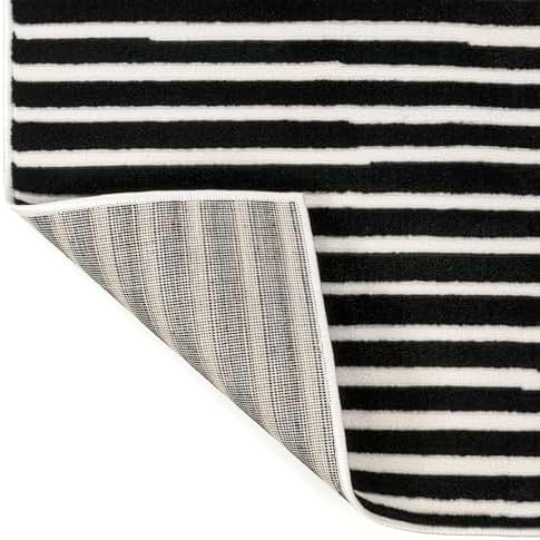 JONATHAN Y Hallie High-Low Curve Black/White 4x6 Indoor Area Rug, Minimalist - Image 6