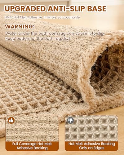 Smiry Waffle Bath Mat 60X16, Extra Soft Absorbent Bathroom Rugs - Image 6