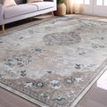 Non Slip Area Rugs 8x10 Boho Medallion Floral Non Skid Rubber Backing Easy Silk by BeverlyRug