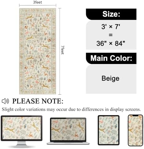 DUKINO 3x7 Hallway Runner Rug, Non Slip Animal Kitchen Runner Rug - Image 2