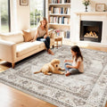 7x7 Area Rug Washable Living Room Rugs: 7ft Square Ultra Thin Soft Oriental by YOUFORTONG