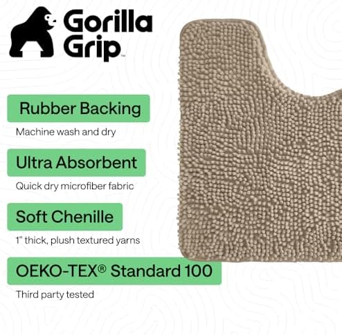 GORILLA GRIP Chenille Bath Rug Mat - Image 3