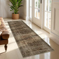 Brown Coffee Hallway Runner Rug 2x6, Dark Earth Tone Kitchen Runners Non Skid by Jainmy