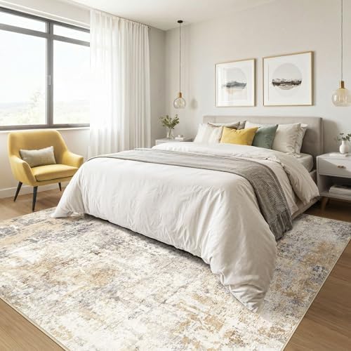 LOONGRUG Square Rug 10x10 Washable Large Neutral Modern Abstract Rug - Image 4