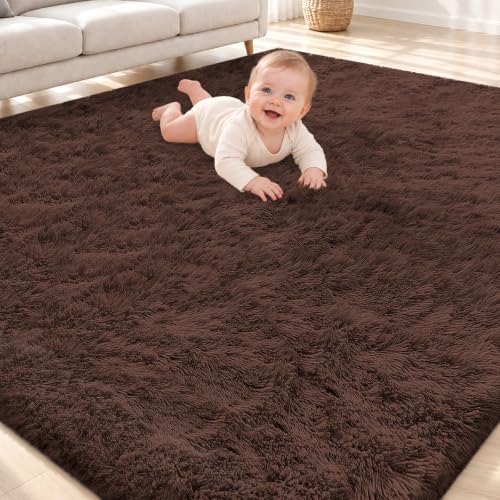 Smiry Area Rugs for Living Room Bedroom 4x5.9 ft, Fluffy Washable Carpet by Smiry