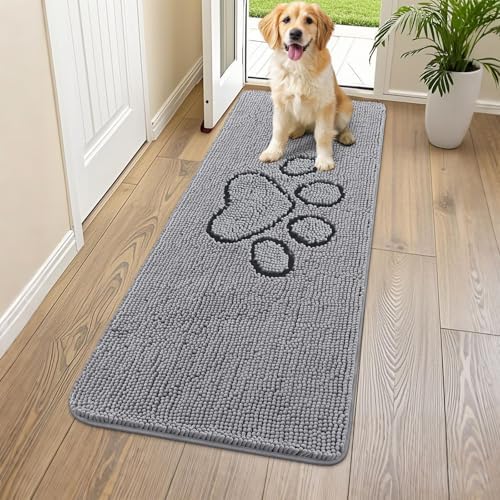 Smiry Dog Door Mat for Muddy Paws, Absorbent Non Slip Dirt Trapper by Smiry