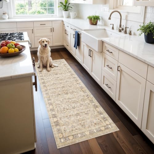 Puino 2x6 Hallway Runner Rug: Washable Non-Slip Boho Kitchen Floor Mat by Puino