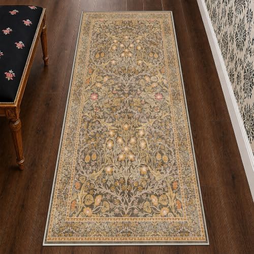 Vintage Brown 3x6 Runner Rugs for Large Entryway, Bedroom Bedside Rug, Laundry - Image 3