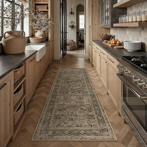 PureCozy Brown Runner Rug 2x6 Vintage Oriental Distressed - Image 5