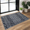 KUTA Moroccan Boho Entryway Rug, 2x3 Black Entrance Small Area Rug by KUTA