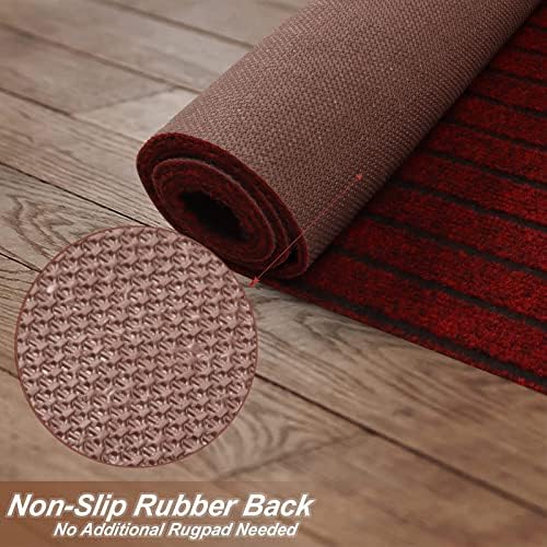4' x 13' Runner Rugs with Rubber Backing, Indoor Outdoor Utility Carpet Runner - Image 3