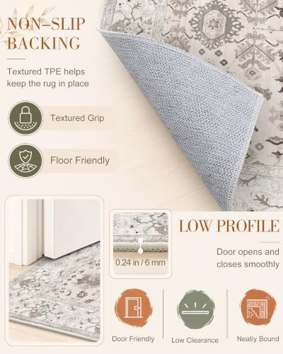 OLANLY 9x12 Washable Area Rug, Soft Non Slip Carpet - Image 7