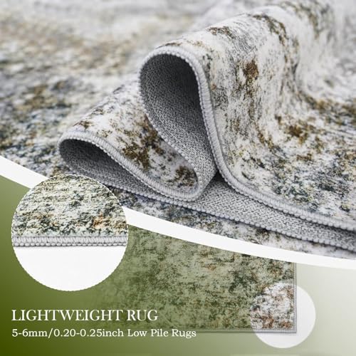 2x3 Washable Area Rug for Entryway: Throw Abstract Neutral Rugs BrownGray - Image 6