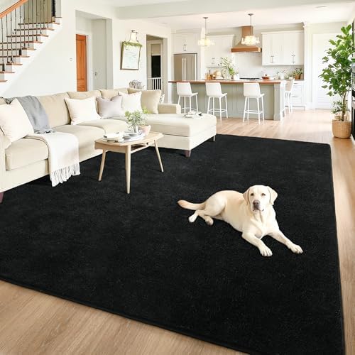 Chicrug Black 6x9 Minimalist Washable Area Rugs by ChicrugHomeDecor