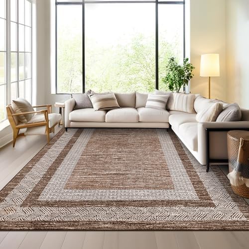 GarveeHome 10x13 Large Washable Geometric Area Rug Non Slip Non Shedding Floor by GarveeHome