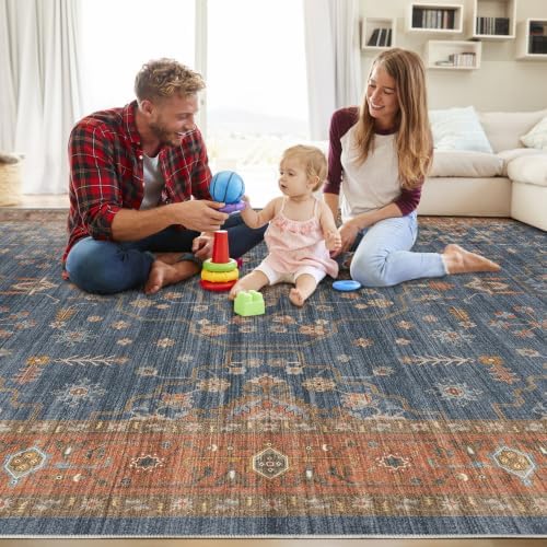 6x9 Area Rug for Living Room- Machine Washable Soft Oriental Vintage Large - Image 7