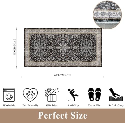 3x6 Kitchen Runner Rug Non Slip Washable - Image 2