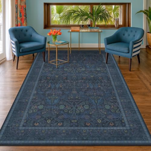 Navy Blue 6x8 Washable Area Rug - Image 3