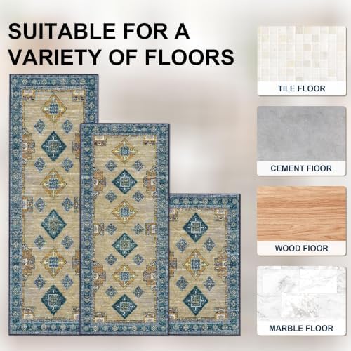 Kitchen Rugs Sets of 3 Non Slip Washable Kitchen Mats - Image 4