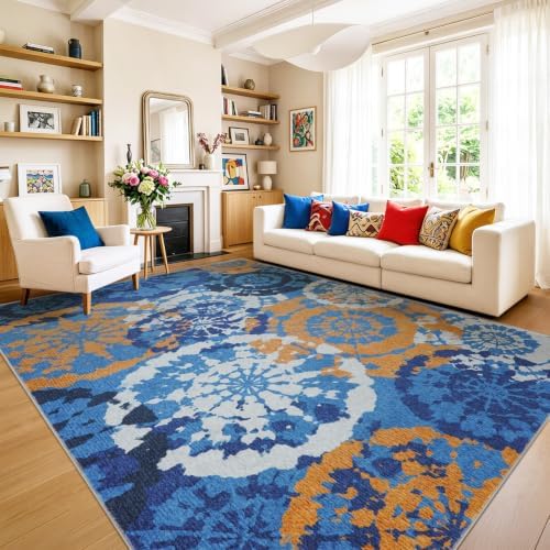 Large Boho Washable 9x12 Area Rug - Image 7