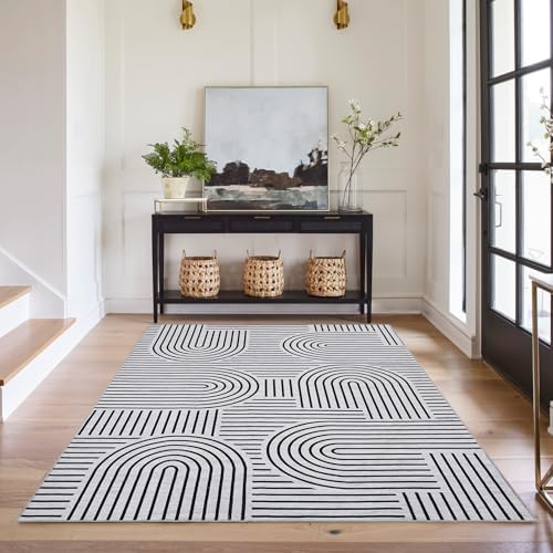 ROYHOME Modern Washable Rug Rainbow 5x7 Area Rugs - Image 4