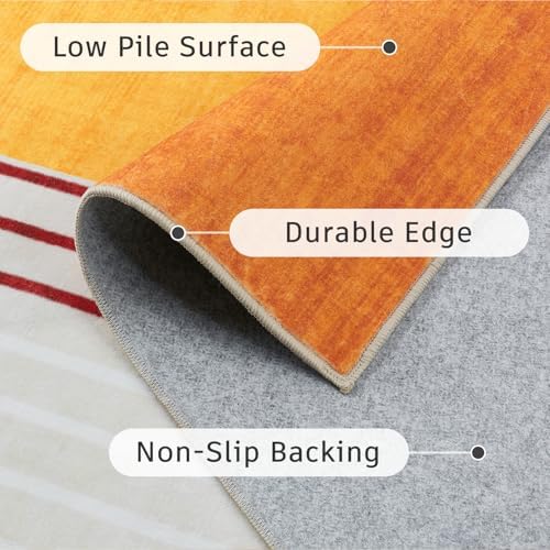DCX Abstract Washable 10x13 Rug, Non Slip Low Pile Rug - Image 6