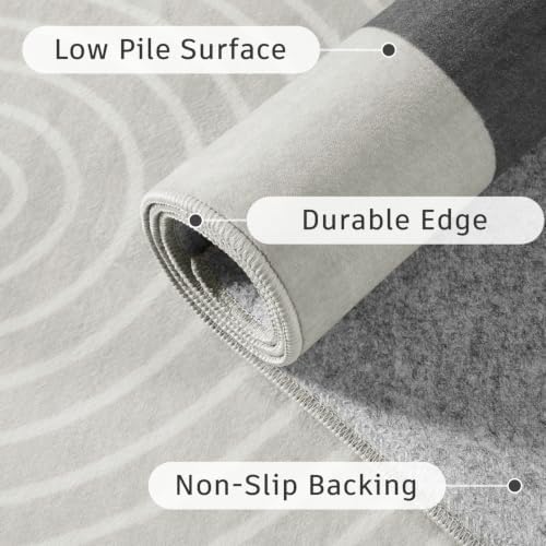 DCX Abstract Washable 4x6 Rug, Non Slip Low Pile Rug - Image 7
