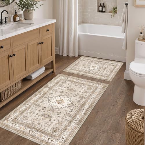 cotiled 2x3 Area Rug for Living Room, Traditional, Light Brown - Image 5