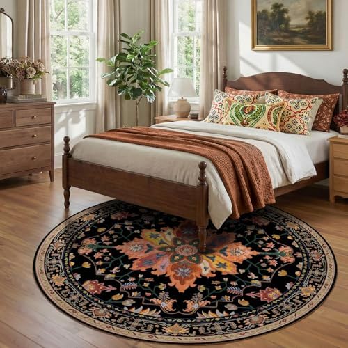 RELEANY Washable Area Rug, Round 8ft - Image 3