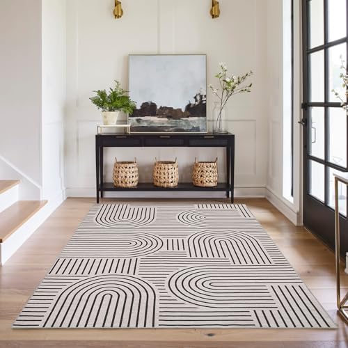 ROYHOME Modern Washable Rug Rainbow 3x5 Area Rugs - Image 2