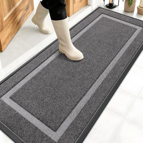OLANLY Front Door Mat Outside 59x20, All-Season Heavy-Duty Rubber Doormat by OLANLY