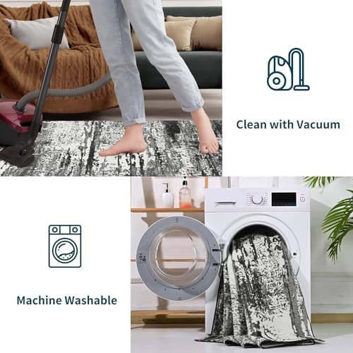 Modern Abstract Rug 8x10 Washable Area Rug - Image 5